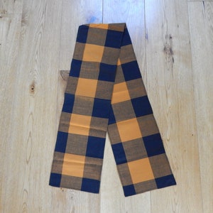 Vintage Light Wool Mix Scarf Brown Black Unisex Tartan Scarf Knitwear Plaid Accessories