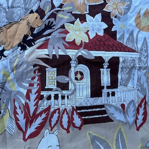 Tissu MOOMIN avec personnages, taureaux 100 % coton Finlayson vintage Moomin used tissu 150 x 113 cm (59 x 44,5 po.)