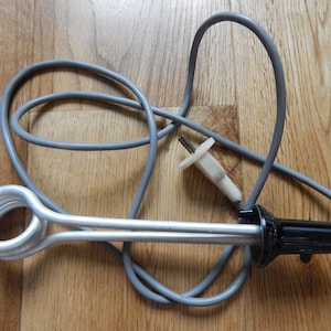 Vintage Large Hot Water Coil Heater Soup Heating Plug In Hot Water Cooking/Heater Tool Aluminium Retro Home 1980 s.