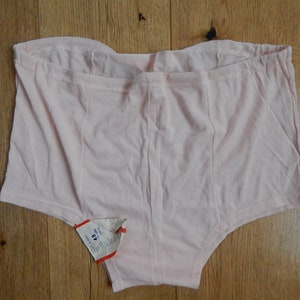 Vintage Panties Lingerie Ladies Knickers Pink viscose Underpants Size XL