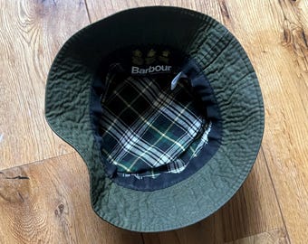 BARBOUR A115 Vintage Rain Hat Barbour Wax Bucket Hat - Retro