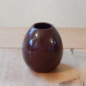 Vintage Ceramic Vase Deep Brown 1960-s Small Decorative Vase Made In   Design Vase Retro Vase