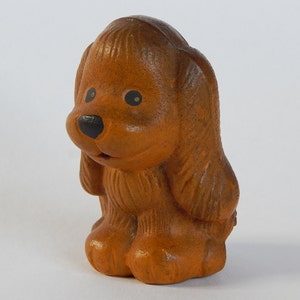 Rubber Dog Toy, Baby Bath Toy Little Brown Puppy 1960s.  Collectible