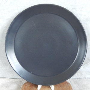 Scandinavian Vintage Höganäs Keramik Black Dinner Plate Semi Matte Hoganas Ceramic Dinner Plate Stoneware