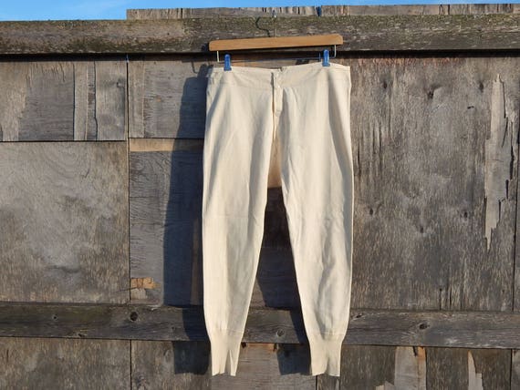 Vintage Long Underwear Mens Beige Long Pants, Underwear, Unused 