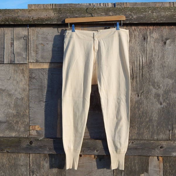 Vintage Lange Herren Unterwäsche Beige Lange Hose , Unterwäsche, Unbenutzt