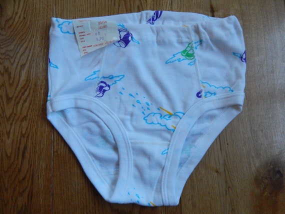 Vintage Underwear Girls Cotton Unused White Underpants With Rainy Day  Pattern 100% Cotton 13-14 Years -  Norway