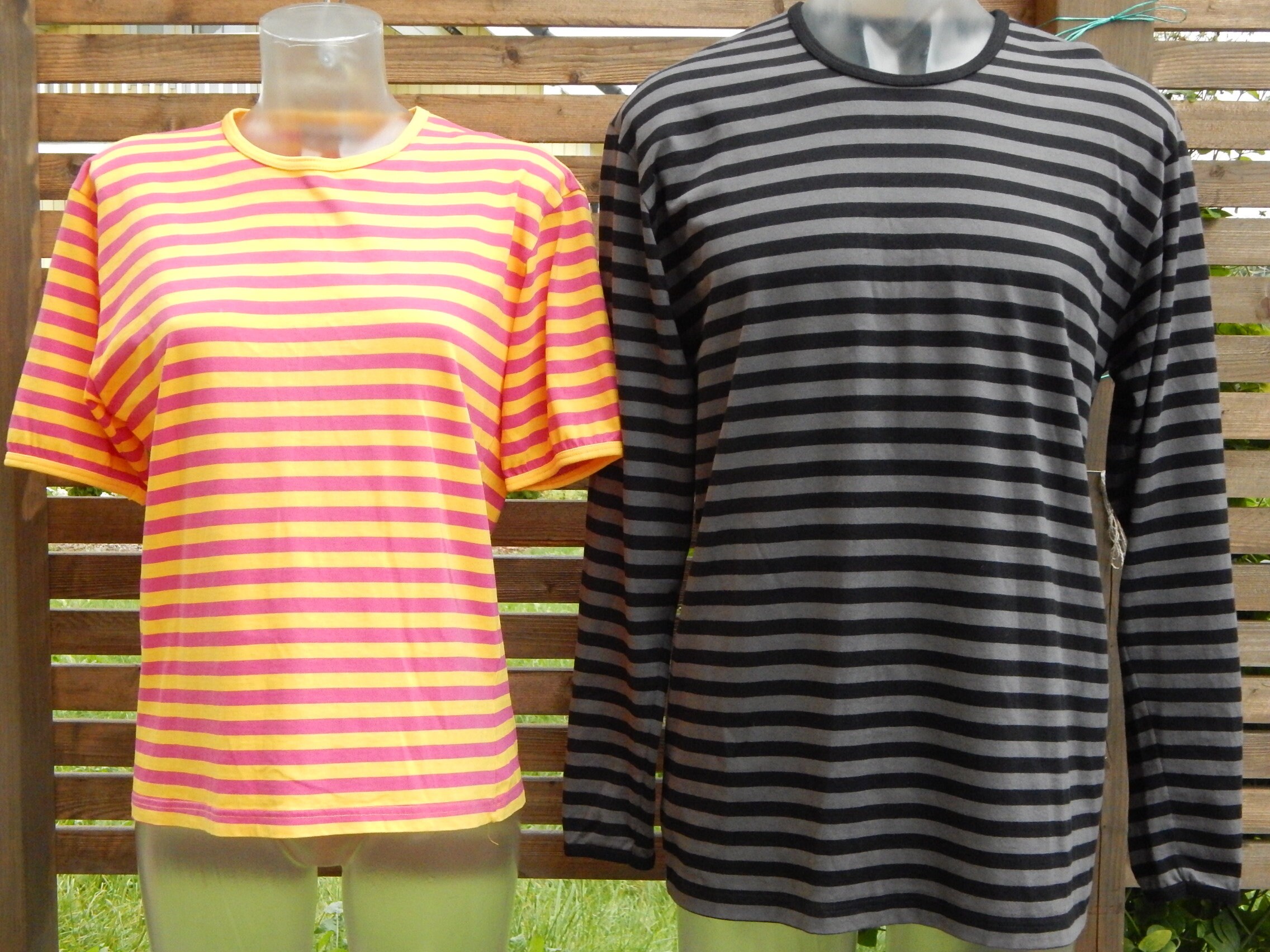 Marimekko Striped T- Shirt Yellow Pink Short Sleeve T- Shirt 100