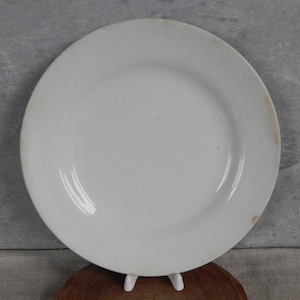 Arabia of Finland White Distressed Dinner Plate Porcelain &quot;pipe stamp&quot; Tableware 1940 s