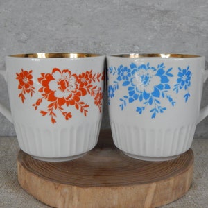 Ukraine Vintage Set of 2 Vintage Tea/ Coffee Mug, Tableware Vintage Verbilki