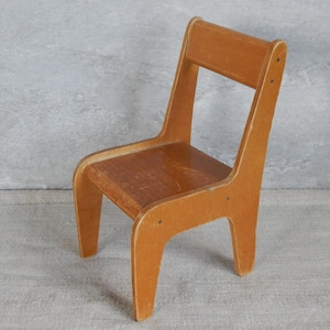 Vintage Wooden Doll Chair Wooden Stool for Doll Wood Toy Furniture for child