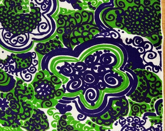 Tela de viscosa de poliéster vintage con estampado hippie de flores psicodélicas vintage, 114 x 260 cm