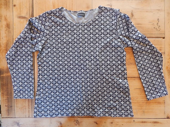 Marimekko T- shirt Black Grey Ladies long sleeve … - image 2
