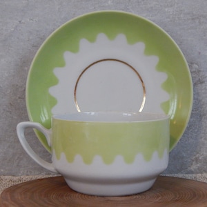 Riga Porcelain Factory Coffee/ Tea Cup And Saucer  Design Tea Cup and Saucer  era 1980 s.  Tableware