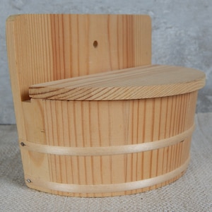 NOS Vintage Salz Box Salz Keller Rustikale Hölzerne Salz Küche Dekor Food Container Country Kitchen
