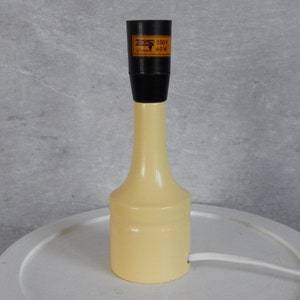 Vintage Wooden Yellow Lamp Base Vintage AKA Electric East German Table Lamp Mid Century Modern Table Light 1970 s