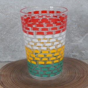 Drinking glass Braided decor  Glassware  Glass Tumbler Drinking Glass 1970s
