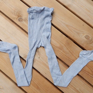 Vintage Pantyhose Kids Cotton Pantyhose Gray Tights New Old Stock Unused   in 1980 s. EU 116 cm