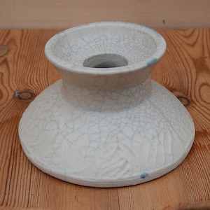 Vintage Ceramic Vase Grey Beige Vase or Candle Holder