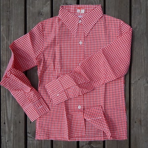 Chemise vintage pour enfants, chemise à carreaux unisexe en coton et polyester à manches longues pour enfants vintage inutilisée NSA
