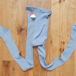 NOS  Vintage Pantyhose Kids Cotton Pantyhose Light Gray Tights New Old Stock Unused Made in   in 1980 s. EU 122 cm