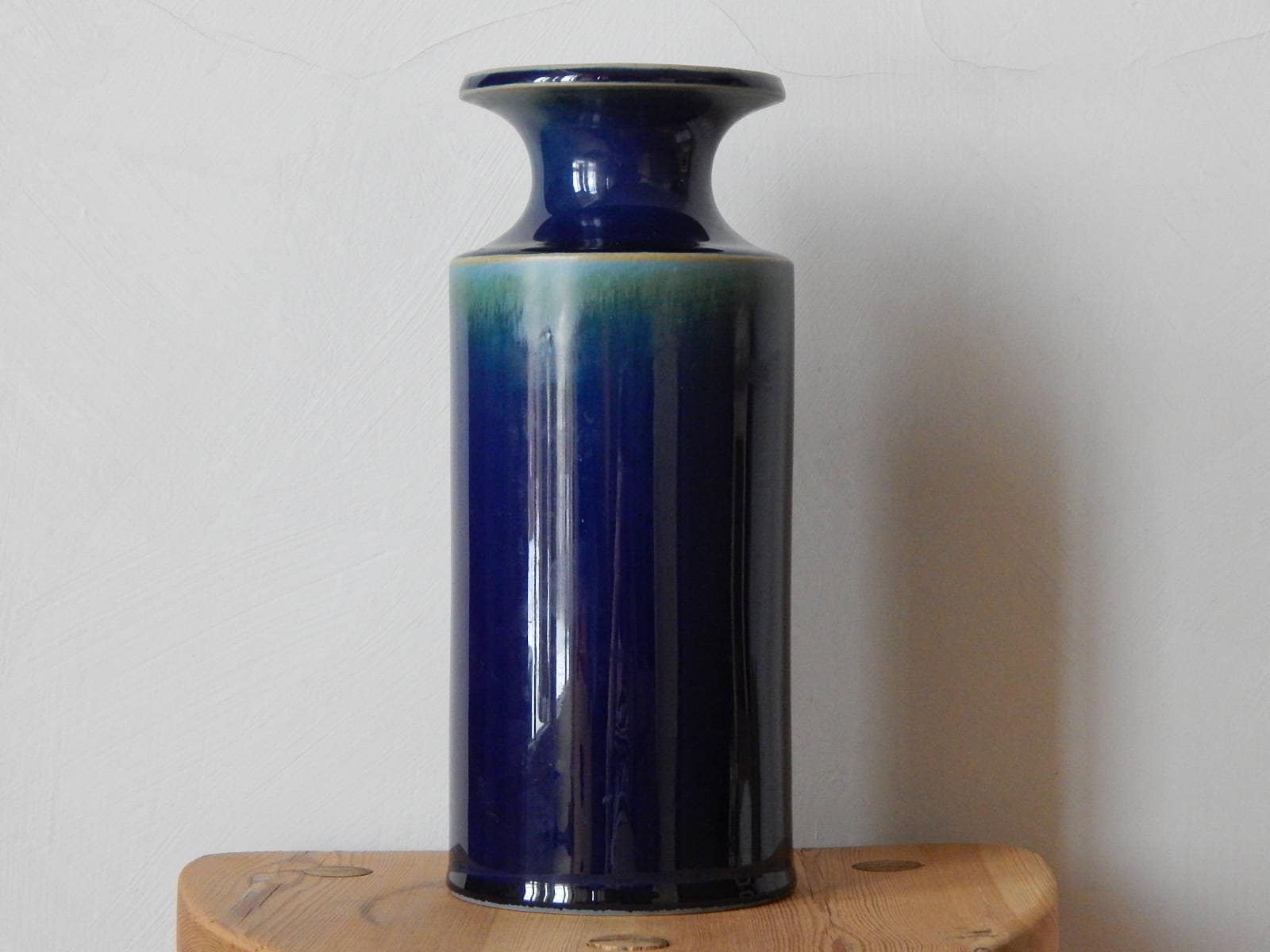 Gustavsberg Britt Louise Sundell Tall Blue Vase Sweden 1960 S Scandinavian Art Pottery Stoneware