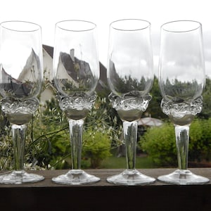 Set of 4  Vintage Champagne Glasses Vintage  Glassware  Glasses Drinking Champagne