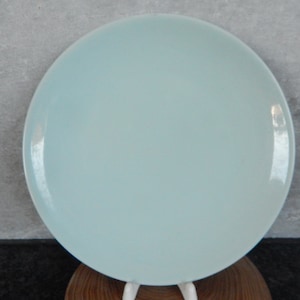 Scandinavian Vintage Höganäs Plate Keramik Pale Greenish Blue Hoganas Ceramic Salad Plate Stoneware