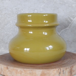 Estonian Vintage Ceramic Vase Olive Green 1970-s Vase Anne Keek Retro Vase