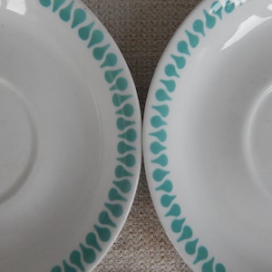 Set of 2 Arabia of Finland Blue Blow Decoration Saucer 1960 s