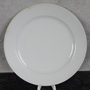 Arabia of Finland White Distressed Plate Porcelain "pipe stamp" Tableware 1940 s