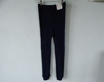 Vintage Dark Blue Wool mix Leggings trousers Sportswear Modern size SMALL