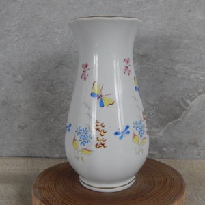 RPR Vase  Vintage Riga Porcelain Factory Ceramic Vase Butterfly Vase