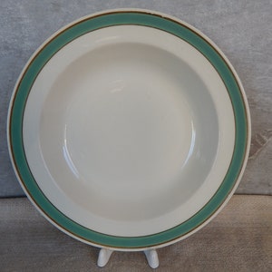 Set of 2 Vintage Arabia of Finland Deep Plate white Plate Green Ribbon Scandinavian Design