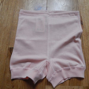 NOS Women Lingerie Knickers Peach Color Wool Mix Long Underpants Size MEDIUM Made in 1990