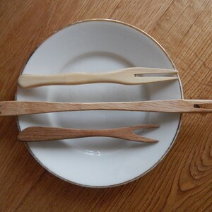 Set van 3 vintage houten vorkenset keukengerei Rustiek keukendecor handgesneden houten serveervork landelijke keuken