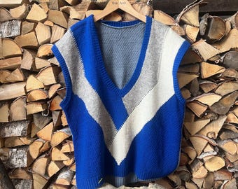 Handgefertigte Vintage Unisex Oversized Weste Damen / Herren Weste Strick Kleidung Warme Winter Wolle Weste, Wolle Winterwear