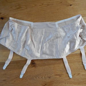 Girdle Vintage Beige Suspender Girdle Waspie Cotton Lingerie Made in Estonia in 1970 s