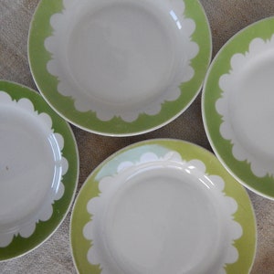Set of 5 Vintage Side Plate Bread Plate, Tableware Serving Dish Faience Plates from 1970 s.Riga Porcelain Factory RPR