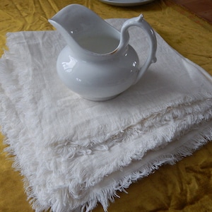 Set of 8 Natural linen napkins rustic White table linen - handmade Napkin Natural Healthy with bright edges