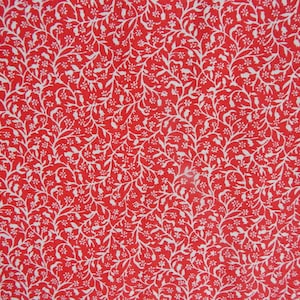 Rot-Weiße Quilting Blumen Stoff Vintage Baumwolle Retro Stoff 79 x 400 cm