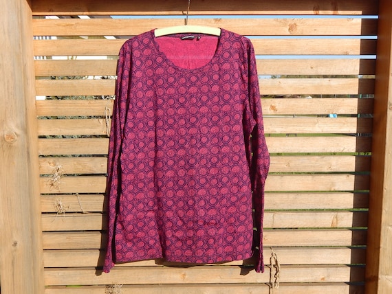 Marimekko T- shirt Purple Pink Ladies long sleeve