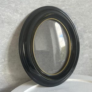 Vintage Small Picture Frame Oval Shape Antique Look Plastic Bakellite Decor Slightly Convex Glass Cover Domed Glass 15,3 x 12,3 cm Ghotic