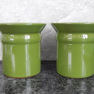 Set of 2 Estonian Vintage Ceramic Green Vases 1980-s Vase Made In Estonia Simple Vase