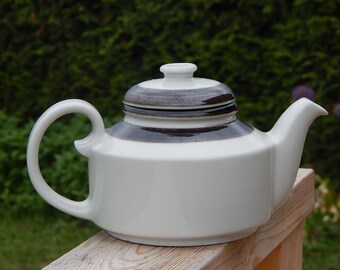 Vintage Arabia of Finland KARELIA Pattern Brown Stripe Teapot With 