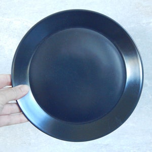set of 2 Scandinavian Vintage Höganäs Keramik Black Salad Plate Semi Matte Hoganas Ceramic Dessert Plate Stoneware