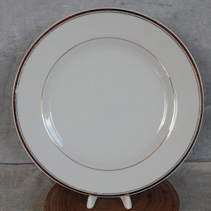 Arabia of Finland White Dinner Plate Golden Rim Dinner Plate Porcelain Tableware 1940 s