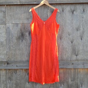 Vintage Negligee Slip Ladies Red Slip Large Size