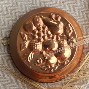 Vintage Copper Cookware/ Scandinavian Vintage Tin Lined Baking Mold Cake, Kitchenware 1970 s.