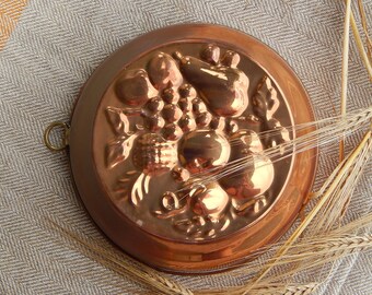 Vintage Copper Cookware/ Scandinavian Vintage Tin Lined Baking Mold Cake, Kitchenware 1970 s.